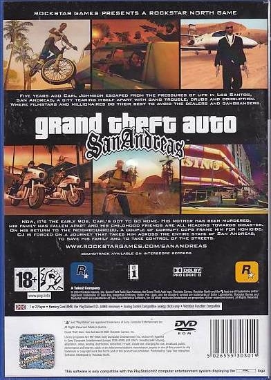 Grand Theft Auto San Andreas - PS2 (B Grade) (Genbrug)